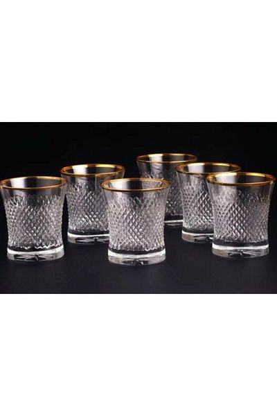Fantasia Collection Vizyon Decor Water/Soft Drink 6-Piece Glass Set - Gold