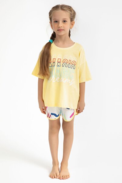 ROLY POLY Светло жълт комплект къси панталони за момичета Rolypoly Magic Dream