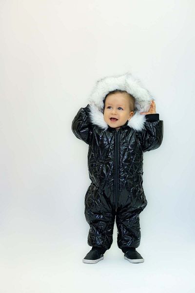 Ares Kids Fashion Water Resistant Black Astronaut Snowsuit