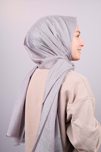 Bensu Düz Renk Monogram Şal - Desen-01