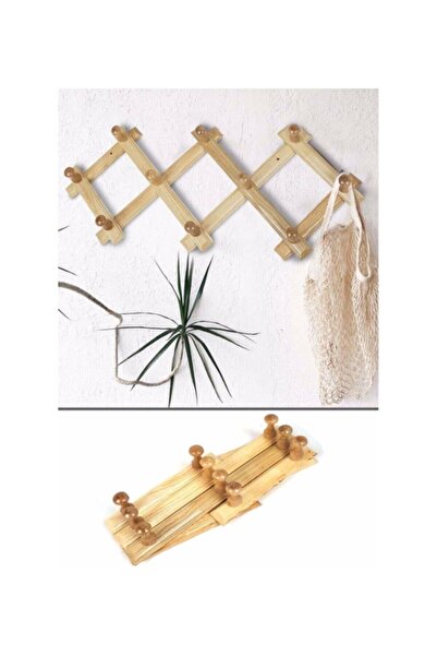 Techno Center Retro Ahşap Akordiyon 82 Cm E Kadar Açılabilir 10lu Askı