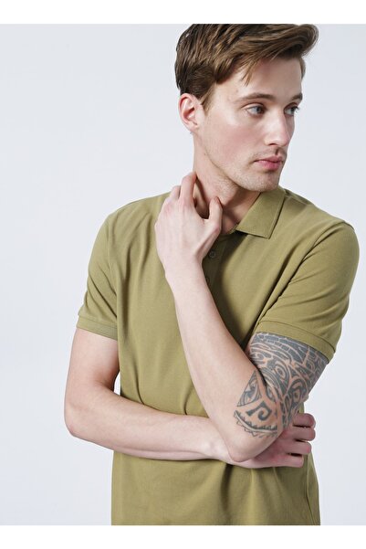 LİMON COMPANY Limon Basic Düz Açık Haki Erkek Polo T-shirt - Oscar21