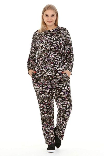 MYLİNE Patterned Women's Combed Cotton Tunic Suit