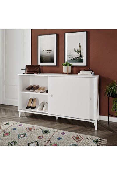 KZNMOB HOME Joker Çok Amaçlı Ayakkabılık Beyaz - Tamamı 1. Kalite Mdf