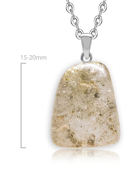 Tesbih Atölyesi Certified Raw Fossil Natural Rutile Quartz Stone Necklace