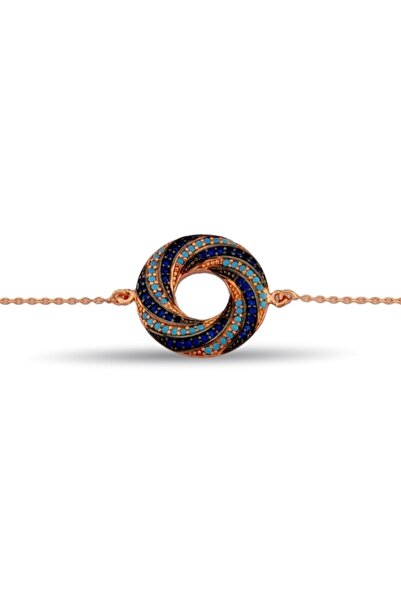 Argentum Concept 925 Ayar Gümüş Rose Renk Girdabı Bileklik - B032101