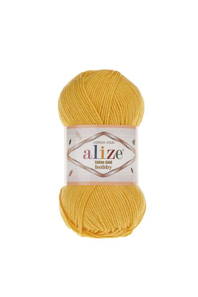 Alize Βαμβακερό χρυσό Hobby Hand Knitting Yarn 216 Σκούρο Κίτρινο