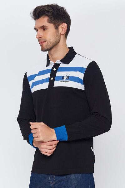 Galvanni Men's Black Polo Neck Sweatshirt - Karayano