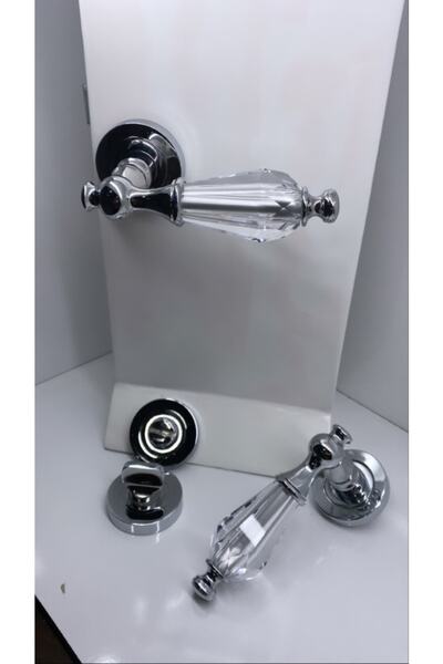 Dreamax Topkapı Kristal Krom Rozetli Wc Kapı Kolu