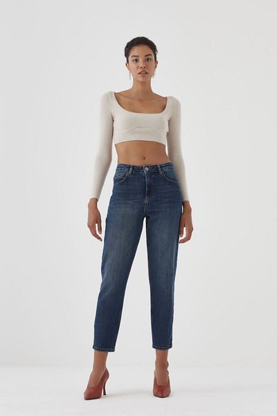Pantamo Jeans Blugi pentru femei Pantamo Dark Tone Blue Boyfriend