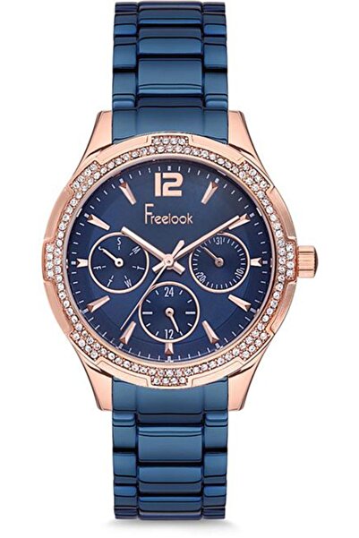 Freelook Women's Navy Blue Rose Wristwatch