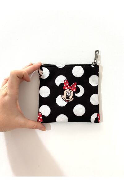 TALKING DREAMS Siyah Puantiyeli Mini Cüzdan Ped Çantası