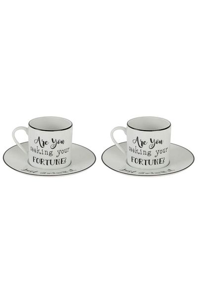 Porland Be Happy 4 Piece White Coffee Cup Set