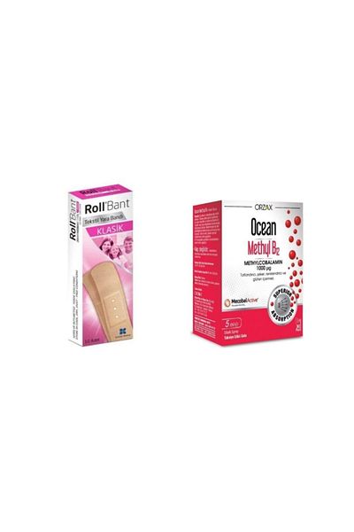 Roll Band-Aid 10 Pack + Ocean Methyl B12 1000 Mcg Methylcobalamin 5 ml