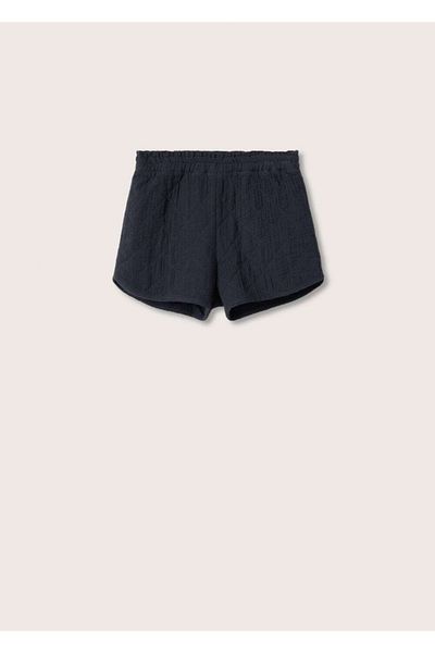 MANGO Kids Dětské černé prošívané šortky