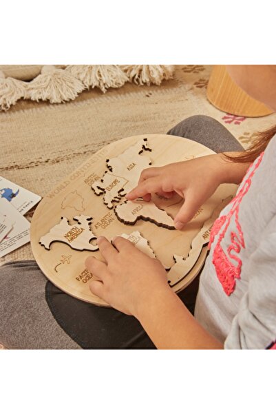ESLENTA خريطة العالم الخشبية لمرحلة ما قبل المدرسة