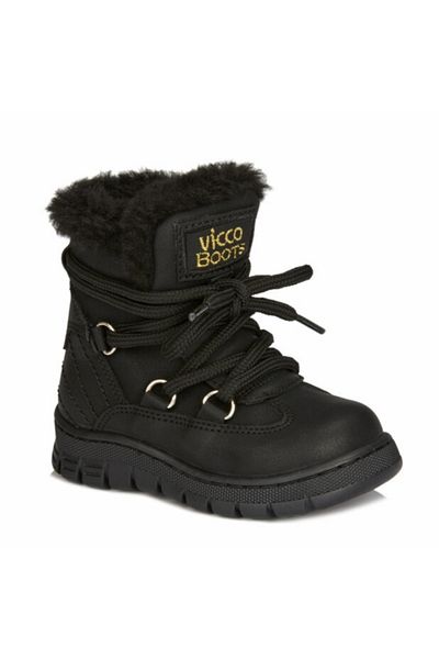 Vicco Kappa Black Wool Inside Zippered Girl's Boots