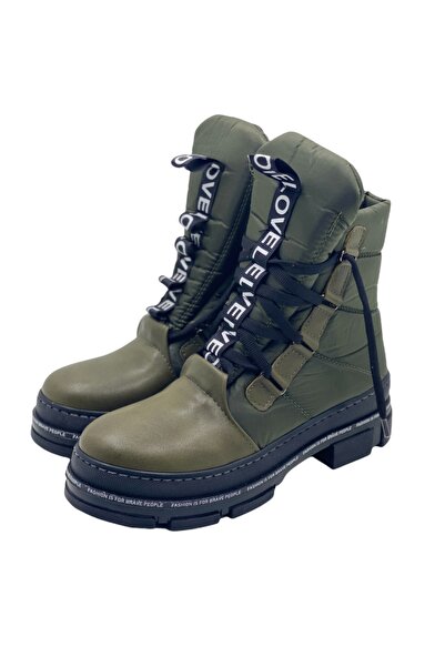 Jabi Kadın Snovy Haki Yeşil Kar Yağmur Bot