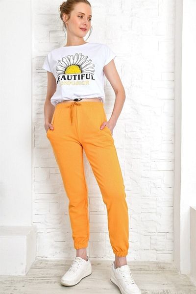 AQE FASHION Trening pentru femei - Six Slim Fit, muștar elastic