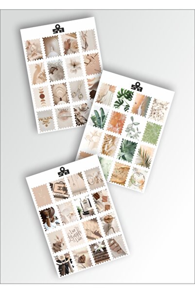 Sticker Adresim Krem Pul Şeklinde Sticker Etiket Seti