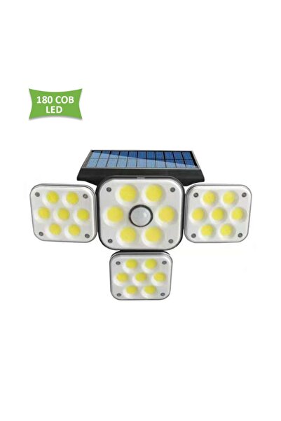 TechnoSmart 180cob Ledli Solar 4başlıklı Bahçe Aydınlatma Duvar Lambası Güneş...