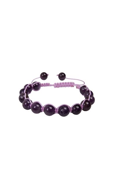 Saff Doğal Taş Amethyst Macrame Braided Natural Stone Bracelet210138