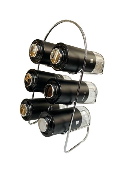 KORKMAZ Stora Plus 6-Piece Spice Set 3 Different Holes System A5523-3 Black