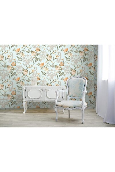 Adawall Seven Çiçek Açan Güller Ve Damask Desenli Duvar Kağıdı (16,5m2)