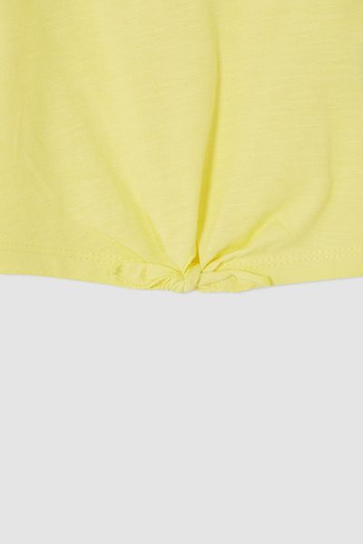 DeFacto Girl's Short Sleeve T-Shirt with Tie Detail