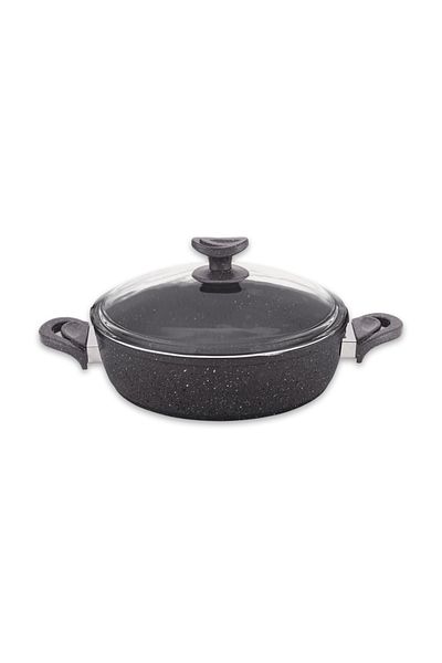 FMS Granite Flat Pot 32 Cm Gray