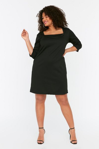 Trendyol Curve Große Größen in Kleid - Schwarz - Jerseykleid