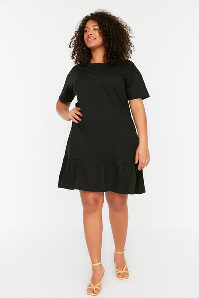 Trendyol Curve Große Größen in Kleid - Schwarz - Jerseykleid