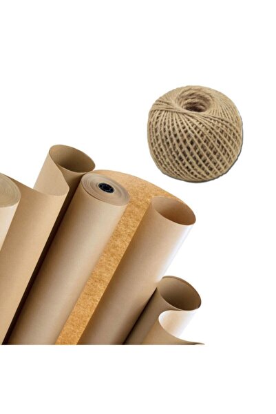 Huppiprint Hârtie de ambalat Kraft 90gr. 70x100 1kg+ Frânghie de iută