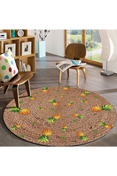 Bonny Home Jüt Hasır Yuvarlak Kapı Önü Papası 80 X 80 Ks1064