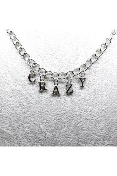 AlpCollection Gray Crazy Lettered 45 cm Chain Gift Necklace Jewelry