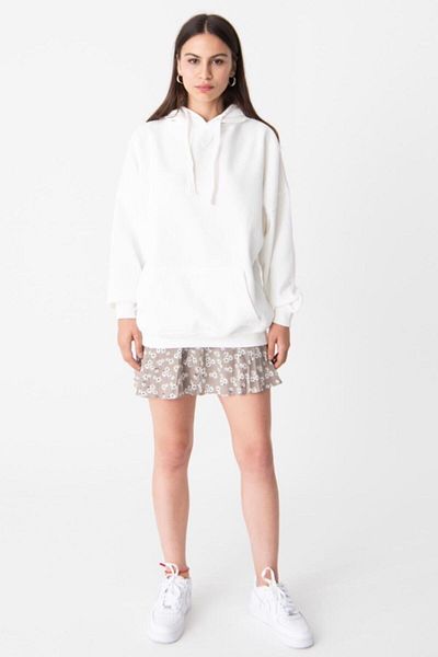 PLA CLOTHİNG Hanorac alb, unisex, cu glugă, cu buzunare