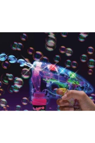 LRS STORE Baloncuk Tabancası Işıklı Köpük Tabancası 2 Adet Köpük Şarşörü Ile Yüksek Kalite Balon Tabancası