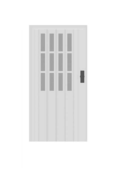 ERİKMANN Akordiyon Kapı 85 H 215 Cm Beyaz Camlı Katlanır 12mm Kalın Pvc