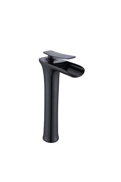 FAUMIX Fleko Aç Kapa(SICAK- SOĞUK SU) Siyah Şelale Model Çanak Lavabo Bataryası