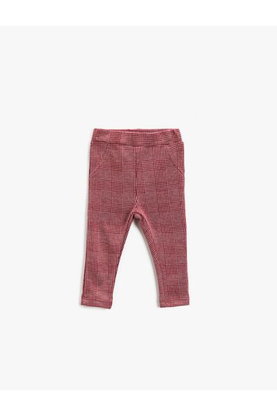 Koton Rote karierte Strumpfhose für Babys, Mädchen 2KMG47994OK