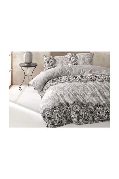Kristal By Taç Σετ Παπλωματοθήκη Crystal Ranforce Double First Grey