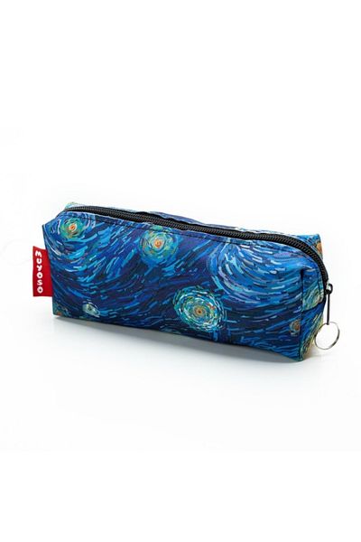 Muditashoptr Starry Night Van Gogh Μοτίβο θήκη για στυλό Τσάντα μακιγιάζ με φερμουάρ