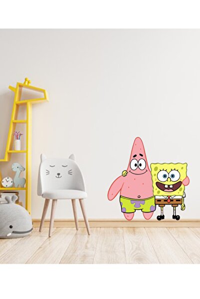 Sepet Yıldızı 60x60 Cm SpongeBob and Patrick Wall Sticker