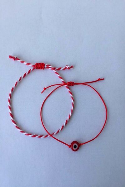 Shepidi Set of 2 Red Handmade Glass Beads Marteniçka