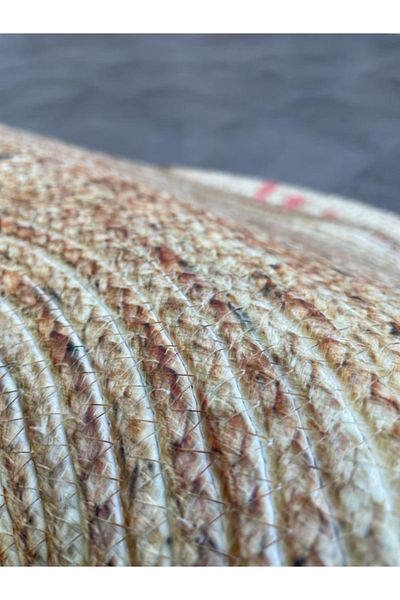 Bonny Home Zebra Patterned Jute Wicker Round Door - Ks-1067