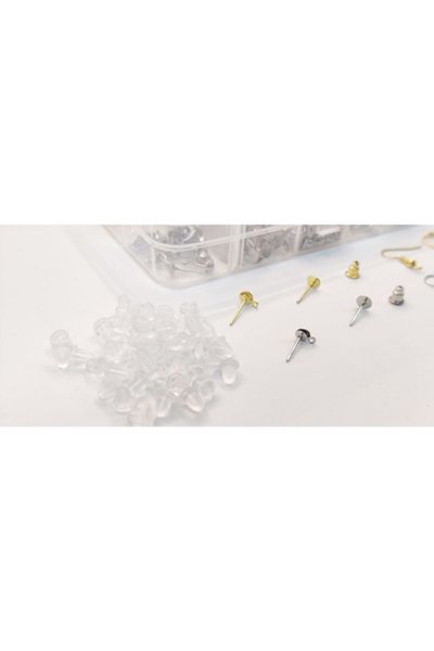 yiğit aksesuar 420 Pieces Gold And Silver Earring Making Set Jewelry Supplies