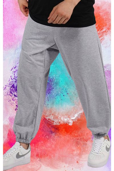 la gizzia Φούτερ Plus Size με ελαστικά πόδια γκρι