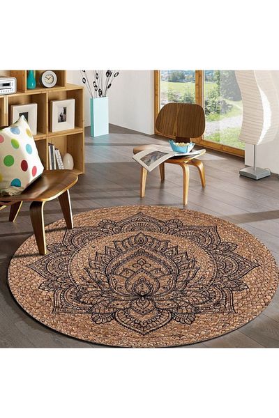 Bonny Home Jute Wicker Round Door Face Plate Ks-1058