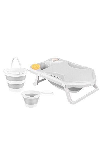 Zuu Baby Fileli Katlanabılır Banyo Küveti Gri 6li Set