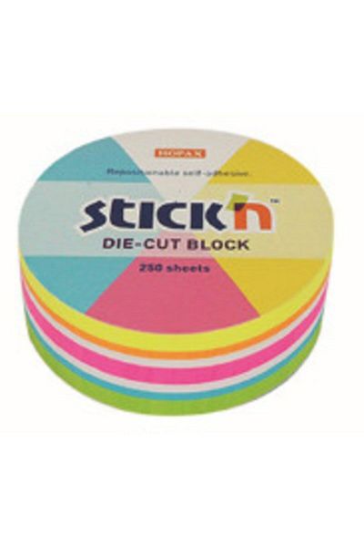 Gıpta Stickn 67x67 Neon Round Adhesive Note Block 250 Sheets